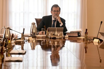 Mariano Rajoy, al inicio de la reunión del Consejo de Ministros. (Pierre-Philippe MARCOU/AFP)
