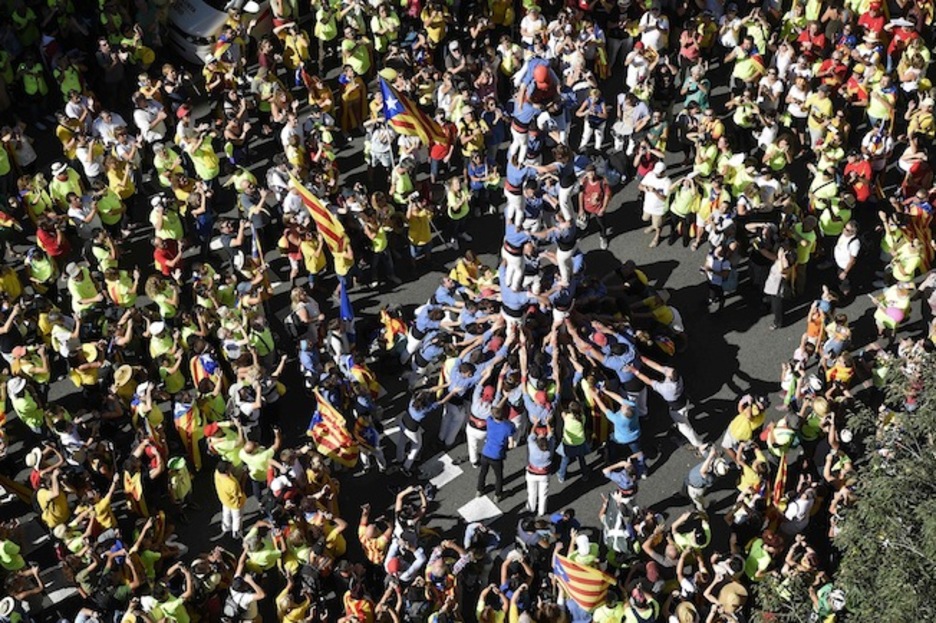 Exhibición de castellers. (Josep LAGO/AFP)
