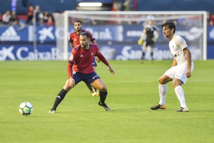 Quique consiguió un bonito gol ante el Almería. (Idoia ZABALETA/ARGAZKI PRESS)