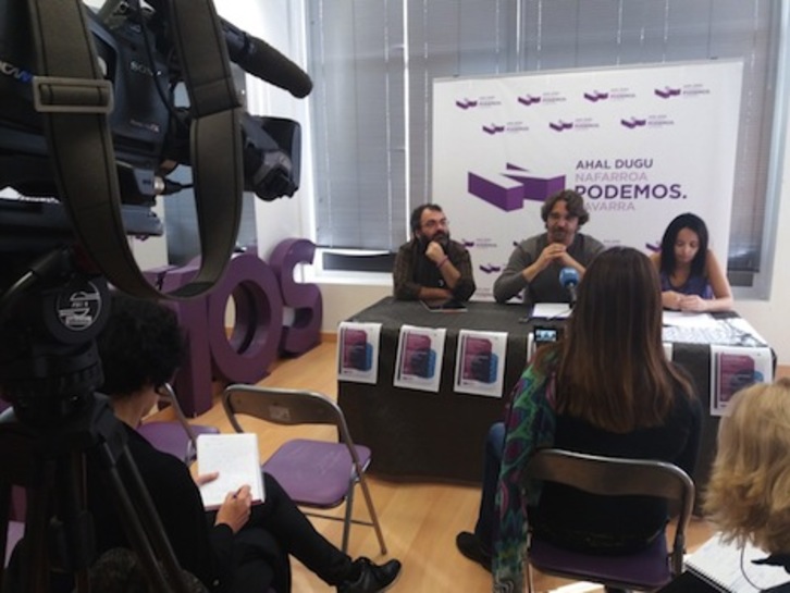 Un momento de la presentación de los III Encuentros de Podemos en Nafarroa. (PODEMOS)