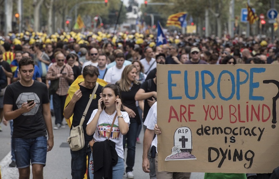 «Europa, ¿estás ciega?». (Jagoba MANTEROLA/ARGAZKI PRESS) 