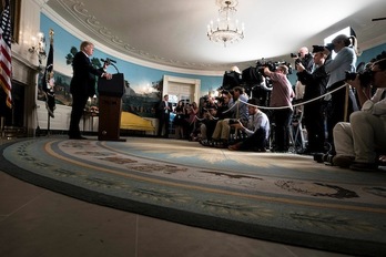 Trump ha comparecido en la Casa Blanca. (Brendan SMIALOWSKI/AFP)
