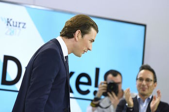 Sebastian Kurz, tras saberse ganador de las elecciones. (Robert JAEGER/AFP)