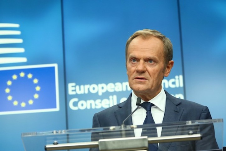 Donald Tusk, presidente del Consejo Europeo. (Aurore BELOT/AFP)