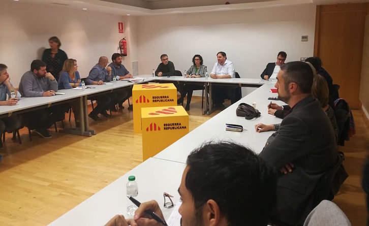 Reunión de la Ejecutiva de ERC, esta mañana. (@Esquerra_ERC)