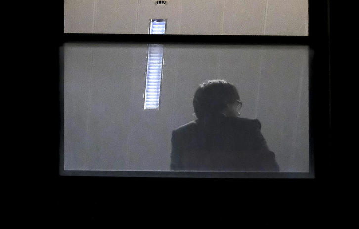 Puigdemont, en la sede de la Fiscalía en Bruselas. (Nicolas MAETERLINCK/AFP)