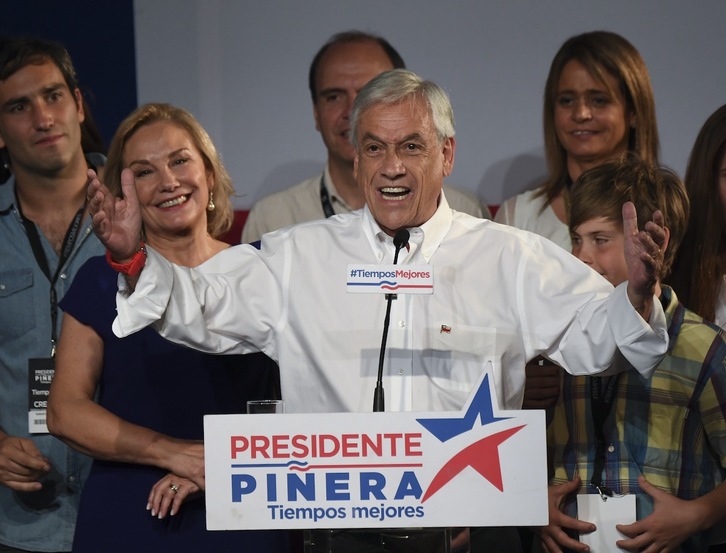 Sebastián Piñera se ha impuesto en la primera vuelta de las presidenciales chilenas. (Martin BERNETTI / AFP)