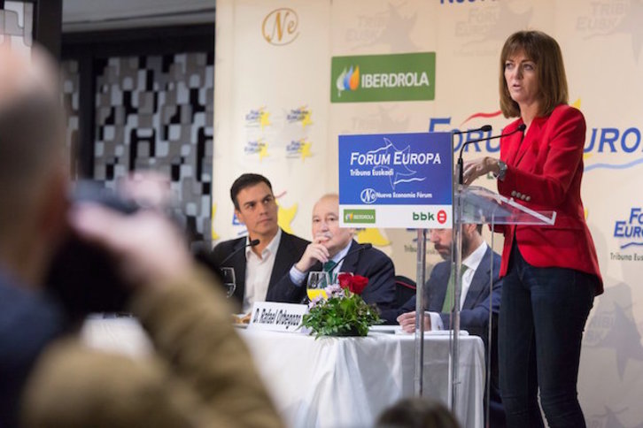 Idoia Mendia, durante su intervención en el Forum Europa. (@IdoiaMendia)