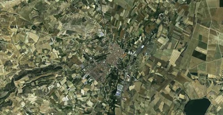 Imagen aérea de Tutera y su comarca. (GOBIERNO DE NAFARROA)