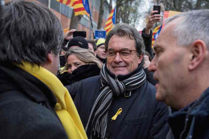 Artur Mas, durante la manifestación del pasado jueves en Bruselas. (Riccardo PAREGGIANI/AFP)