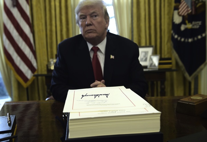 Donald Trump ha firmado la reforma fiscal. (Brendan SMIALOWSKI / AFP)