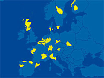 Vanguard Sarea osatzen duten Europako eskualdeak. (NAFARROAKO GOBERNUA)