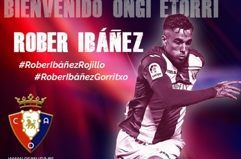 Anuncia del fichaje de Rober Ibáñez en la web de Osasuna. (OSASUNA.ES)