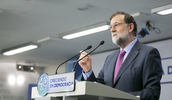 Mariano Rajoy, en una comparecencia este lunes en Madrid. (@marioanorajoy)