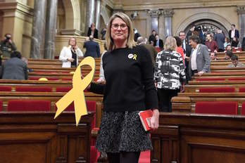 Elsa Artadi, en una imagen de archivo tomada en el Parlament. (Lluis GENE/AFP)