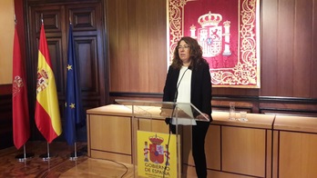 Carmen Alba, presentando los datos de la inversión del Estado español en Nafarroa. (DELEGACIÓN DEL GOBIERNO)