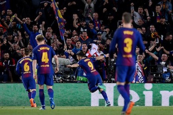 Luis Suárez ha vuelto a marcar en Champions. (Josep LAGO/AFP)