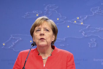 La canciller alemana, Angela Merkel, en una comparecencia en Bruselas. (Ludovic MARIN/AFP)