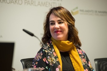 La presidenta del Legislativo navarro, Ainhoa Aznárez, en una comparecencia. (PARLAMENTO DE NAFARROA) 