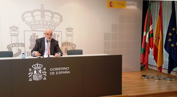 El delegado del Gobierno español en la CAV, Jesús Loza, ha reconocido hoy que será «complicado» que el TAV llegue a Araba, Bizkaia y Gipuzkoa en 2023.(@DelGobPaisVasco)