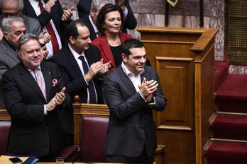 Tsipras ha celebrado que el parlamento griego aprobase el nombre de Macedonia del Norte. (Angelos TZORTZINIS / AFP)