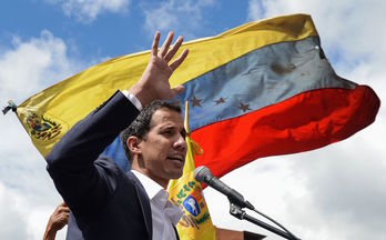 El presidente de la Asamblea Nacional de Venezuela, el opositor Juan Guaidó, autoproclamado presidente. (Federico PARRA/AFP)