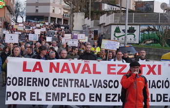Manifestación de los trabajadores de La Naval. (Jon URBE/FOKU)