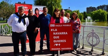 Esporrín, en su acto de campaña sobre los parques de Iruñea. (PSN)