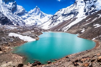 Glaciares en el Himalaya, en fase de desaparición. 