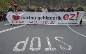 Protesta de sindicatos contra la siniestralidad laboral. (Andoni CANELLADA | FOKU)