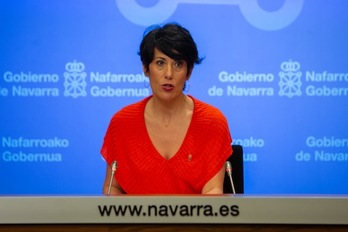 La consejera de Hacienda, Elma Sáiz, ha explicado los pormenores de la Campaña de la Renta de este año, condicionada por el coronavirus. (GOBIERNO DE NAFARROA)