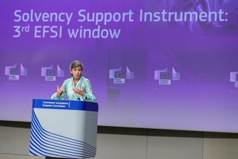 La vicepresidenta de la Comisión Europea y responsable de Competencia, la danesa Margrethe Vestager. (Olivier MATTHYS | AFP)