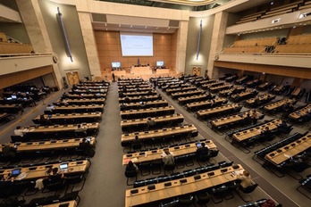 Sesión del Consejo de Derechos Humanos de la ONU en Ginebra. (Fabrice COFRINI/AFP)