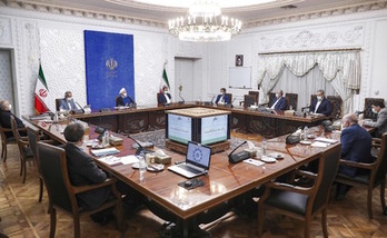 Reunión del Gobierno de Hasan Rohani. (AFP)