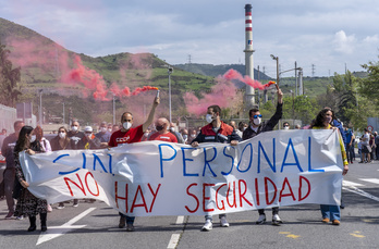 Petronorreko langileen manifestazioa, Muskizetik. (Marisol RAMIREZ | FOKU)