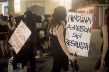 Una protesta contra las agresiones machistas en Iruñea. (Iñigo URIZ/FOKU)