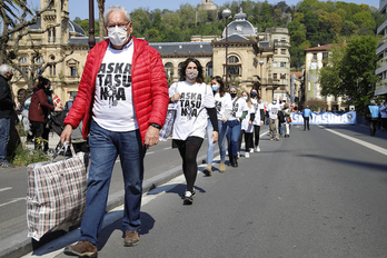 Movilización en Donostia por el retorno a casa, en el reciente Día del Preso Político. (Maialen ANDRES | FOKU)