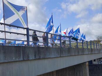 Asteburuan Eskozia guztian zehar mobilizazioak egin zituzten independentistek. (@YesBerwickshire)