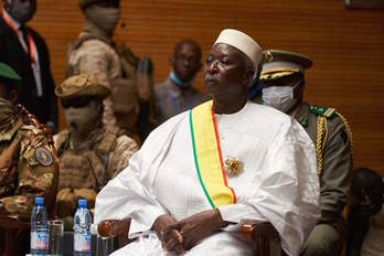 El presidente transitorio de Mali, Bah Ndaw. (Michelle CATANI/AFP)