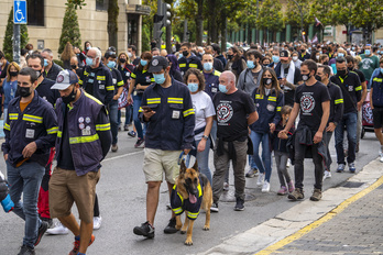 Manifestación de los trabajadores de Tubacex en Laudio, el pasado 14 de julio. (Marisol RAMÍREZ/FOKU)
