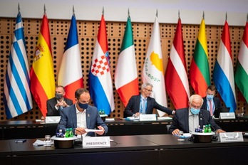 Los responsables de Asuntos Exteriores de la UE han mantenido este viernes una reunión en Kranj, Eslovenia. (Jure MAKOVEC/AFP)