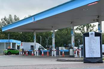 UNa gasolinera sin carburante en el condado de Kent. (Ben STANSALL / AFP) 