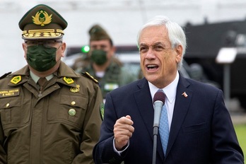 El presidente de Chile, Sebastián Piñera, en un acto que tuvo lugar en Santiago el pasado 14 de octubre. (Claudio REYES/AFP)