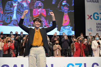 Ana Pontón en la en la XVII.Asemblea Nacional recién reelegida como líder de la formación. (M. DYLAN/EUROPA PRESS)