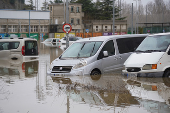 La riada del Arga de diciembre que afectó a Burlata y a otras localidades de Iruñerria.