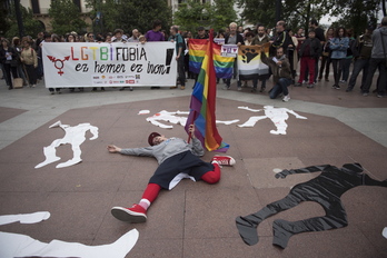 Protesta contra la homofobia en Gasteiz, en una imagen de archivo. 