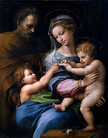 La Madonna della Rosa, obra de Rafael, pero quizás no al completo.