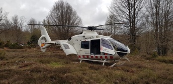 El trabajador herido ha sido trasladado en helicóptero medicalizado a Zaragoza.
