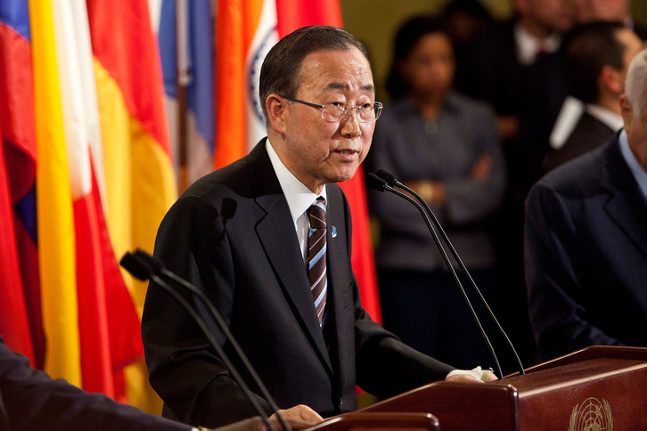 Ban Ki-moon comparece tras la reunión del Consejo de Seguridad. (Andrew BURTON/AFP)