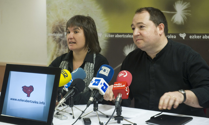 Pernando Barrena y Maribi Ugarteburu en una comparecencia anterior. (Andoni CANELLADA/ARGAZKI PRESS)